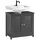 SoBuy Waschbeckenunterschrank mit 2 Türen Dunkelgrau 60x35x58cm Modern