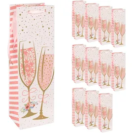 IDENA Flaschentaschen Sektglas 12 St. Rosa-Gold 39 x 12 x 10 cm