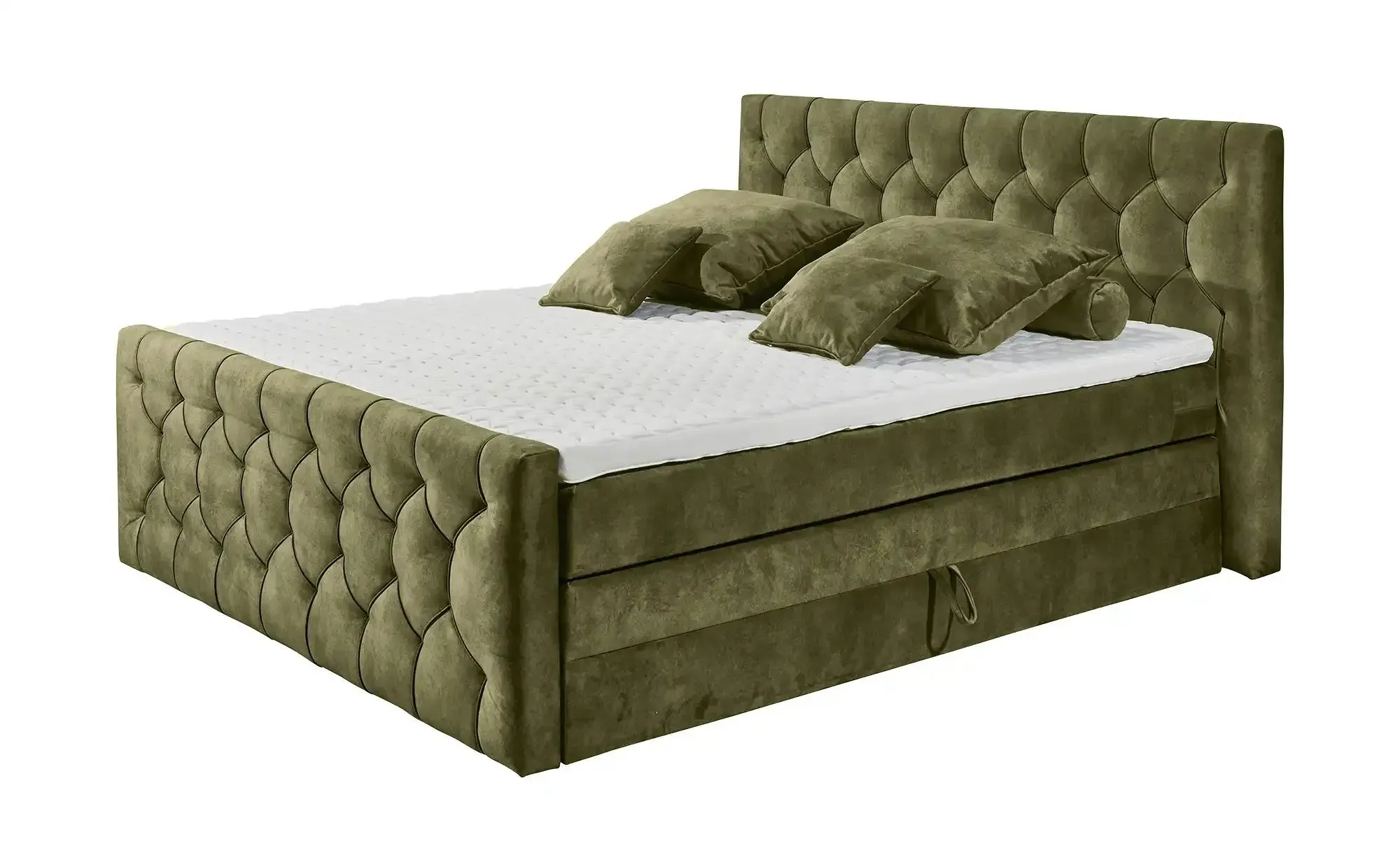 Boxspringbett  Cashfield ¦ grün ¦ Maße (cm): B: 200 H: 113