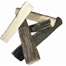 Gardenforma Brennholz aus Keramik für Gas-Feuerstellen - Spaltholz Optik Massivholz