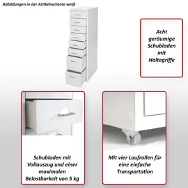 MCW Preston Rollcontainer 110 x 28 x 41 cm dunkelgrau