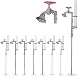 relaxdays Gartenstecker 8 x Regenmesser Wasserhahn grau|rot