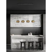 Nova Luce Sianna 4-flg. E27 60 cm rund gold, schwarz
