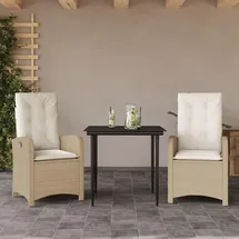 vidaXL Garten-Essgruppe 3-tlg. Beige