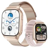 Smartwatch, Smartwatch Damen Herren, 1,96" AMOLED Fitness Tracker Uhren für Android iOS, IP68 Wasserdicht Pulsmesser Schrittzähler Aktivitätstra...