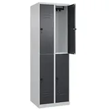 CP Spind Classic Plus anthrazitgrau, lichtgrau 080300-20 S10007, 4 Schließfächer 60,0 x 50,0 x 185,0 cm