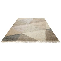 Green Looop Teppich »Vincent GL-82111«, rechteckig, Naturfaser Teppich aus Jute mit Baumwolle, mit Fransen, Wohnzimmer, braun
