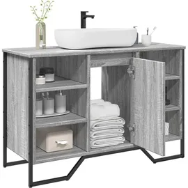 vidaXL Waschbeckenunterschrank Grau Sonoma 91x35x60 cm Holzwerkstoff