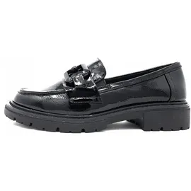 Jana Damen Loafer ohne Absatz Elegant Vegan, Schwarz (Schwarz), 38