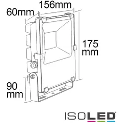 ISOLED Outdoor LED Fluter PRISMATIC 20W, IP66, drehbar und schwenkbar, anthrazit, 3000K 2450lm 110° ISO-113581