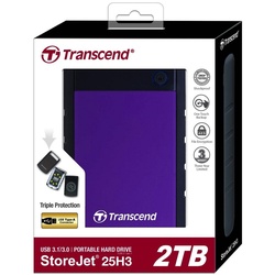 Transcend HDD externe Festplatte StoreJet 25H3 2,5 Zoll 2TB USB 3.1 purple externe HDD-Festplatte