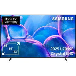 SAMSUNG LED-Fernseher "GU65U7099FU LED-Fernseher", G (A-G), schwarz, 65, Fernseher, Crystal UHD, Q-Symphony, Dolby Surround Sound, Triple Tuner, Smart-Hub