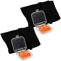 2er-Set Reise Schlafset - Schlafmaske mit Ohrstöpseln - Schutz vor Licht & Lärm - Anpassbar, wiederverwendbar, waschbar - Schwarz/Orange