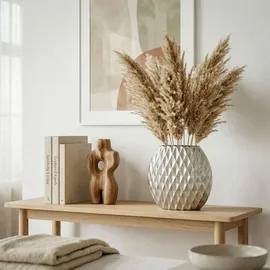 FineBuy FineBuy, Vase Vase Tischvase 33,5cm Aluminium Design Alu Blumenvase Wohndeko Rund Handmade