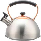 Briebe I-Bronze Wasserkessel Induktion Flötenkessel 2,5L Edelstahl, Retro, Bakelit Handgriff, Inox/ Bronze