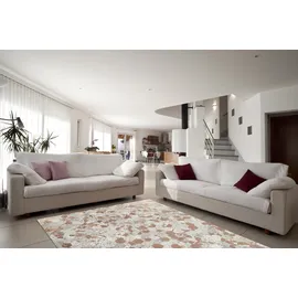 Kayoom Spark 210 Lederteppich 120 x 170 cm elfenbein/chrom