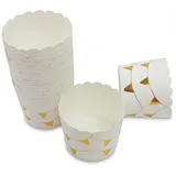 Frau WUNDERVoll® 50 MUFFIN BACKFORMEN Wimpelkette gold Durchmesser 6,1 cm/Muffinbackform, Muffinform, Backformen, Backförmchen, Cupcake Formen, Muffin Förmchen Papier