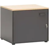 Tchibo Mid.you Mehrzweckschrank Solea, Anthrazit, Eiche, Metall, 67.1x60x60 cm, Made in Germany, erweiterbar, Waschküche, Mehrzweckschränke
