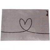 Mad About Mats Fußmatte »Cezan«, Türvorleger Matte Fußabtreter Läufer, mit Motiv, Herz,weich, rutschfest, waschbar, Beige, Innen, Haustür, Flur, 50 x 75 cm, 0,9 cm hoch