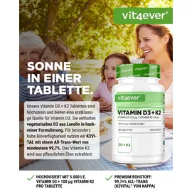 Vit4ever Vitamin D3 + K2 Depot Tabletten 180 St.
