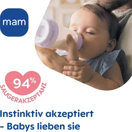 MAM Easy Start Anti-Colic Combi-Set, Babyflaschen Set mit 6 Flaschen gegen Koliken (2 x 130 ml, 160 ml, 260 ml) & Flaschenkorb, Babyausstattung ab der Geburt, beige
