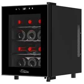 Tronitechnik TroniTechnik® Weinkühlschrank Bordeaux, Getränkekühlschrank, Minibar Weinkühler, 31 Liter, 12 Flaschen