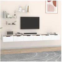 vidaXL Wandschränke 2 Stk. Wandregal 102 x 30 x 20 cm Weiß
