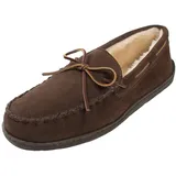 Minnetonka Men's Pile Lined Hardsole Slipper,Chocolate,13 M US - 47 EU