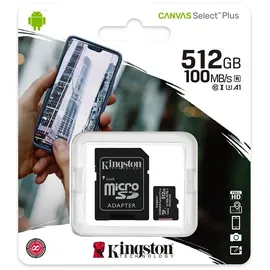Kingston Canvas Select Plus microSD UHS-I A1 V10 + SD-Adapter 512 GB