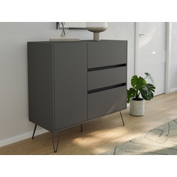 Design Sideboard Kommode Altan 100cm Greifraum 3 SoftClose 1 Tür Grafit