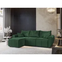 Masseno Ecksofa MADISON mit Schlaffunktion L-Form, Sofa mit Bettkasten, Wohnzimmersofa, Couch, Soffa, Bettsofa, Couchgarnitur- Grün, KRONOS 19 - Grün