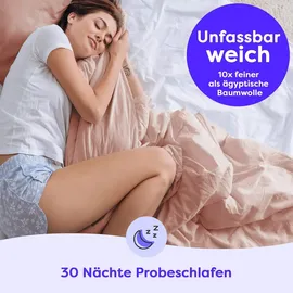 Wolkenfeld Bettwäsche unifarben Rosa 155 x 220 cm + 80 x 80 cm