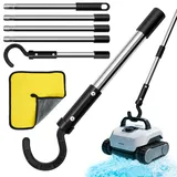 XIANGLONGY Universal Aufholhaken für Poolreiniger & Poolsauger - Mechanisches Zubehör für Teleskopstangen zum manuellen Anheben aus dem Wasser (Haken + Stange Set)