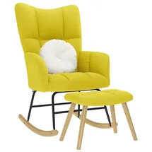 vidaXL Schaukelstuhl mit Hocker Polyester 61 x 78 x 95 cm Gelb