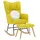 vidaXL Schaukelstuhl mit Hocker Polyester 61 x 78 x 95 cm Gelb