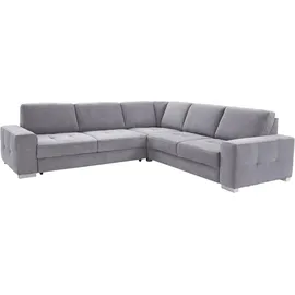 sit&more Ecksofa »Santorini L-Form« mit Federkern und Sitztiefenverstellung, wahlweise mit Bettfunktion grau