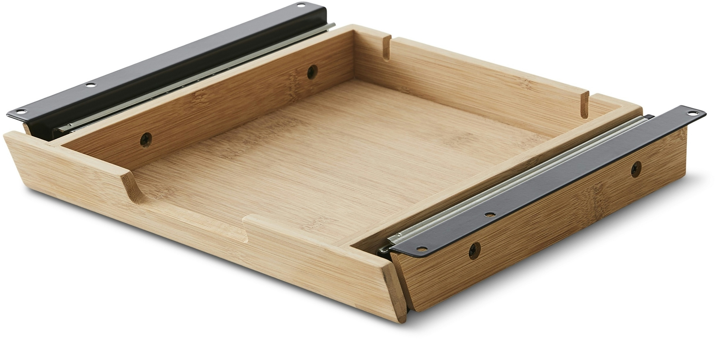 bümö Schreibtisch Organizer Schublade aus Bambus - extra kleine Unterbau Ablage für Stifte, Smartphones & Co. - einfach unter dem Tisch montierbar,