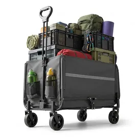 Relaxdays Bollerwagen faltbar schwarz/grau