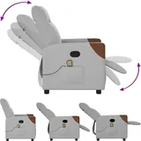vidaXL Massagesessel Wolkengrau Stoff 86 x 100 x 86 cm Grau mit Fernbedienung