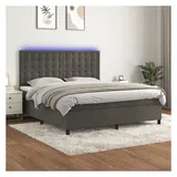 vidaXL Boxspringbett 180 x 200 cm Dunkelgrau