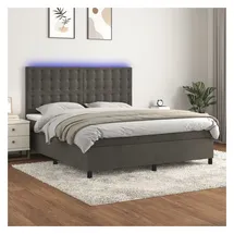 vidaXL Boxspringbett 180 x 200 cm Dunkelgrau