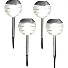 seasonals Solarleuchte Kunststoff Metall 32x12,5 4er Set silber