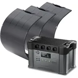 S2000 Pro Tragbares Powerstation mit 3 x 200W Flexibles Solar Panel 1451Wh 2400W (4000W Spitzenwert) akku Solargenerator Mobiler Stromspeicher Power