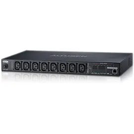 ATEN PE6208G IP-Fernschaltsteckdose, 8 Port, 1HE, 7xC13, 1x C19, 16A, Energiemessung, schwarz