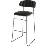 Essentials Mundo Barhocker Schwarz, kunstleder gepolstert, feuerhemmend, 46,5x49x105cm (BxTxH), 53102