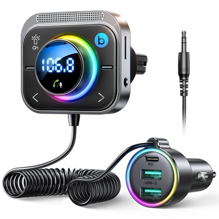 JOYROOM Bluetooth 5.3 Adapter Auto【Bass Boosted & Hi-Fi】 Musik FM Transmitter Auto Bluetooth【30W PD & Dual 18W QC 3.0】 Freisprechanlage Autoladegerät Zigarettenanzünder Unterstützung Aux & TF Karte
