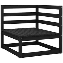 vidaXL Gartensofa 2-Sitzer mit Kissen Schwarz Kiefer Massivholz