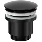 Herzbach LIVING PUSH Ablaufventil mit/ohne 11.462500.1.12 Staufunktion, rund, Schwarz matt