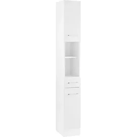 WELLTIME Ribera Hochschrank 25 x 190 x 35 cm Weiß MDF