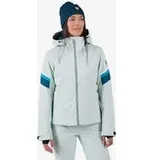 Rossignol Strawpile Damen Kapuzenjacke hellgrau/blau - XXL